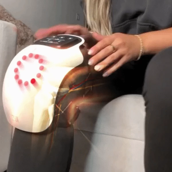 lady tries Nooro Knee Massager on her knee