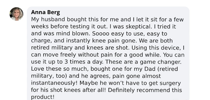 Nooro Knee Massager testimonial