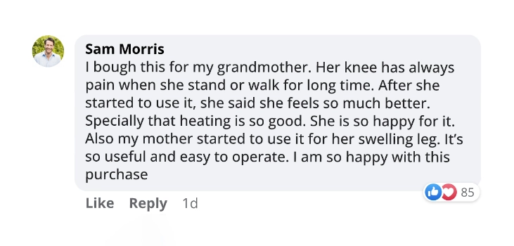 Nooro Knee Massager testimonial